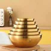 کاسه استیل آشپزخانه طلایی