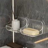 شلف حمام شفاف چسبی