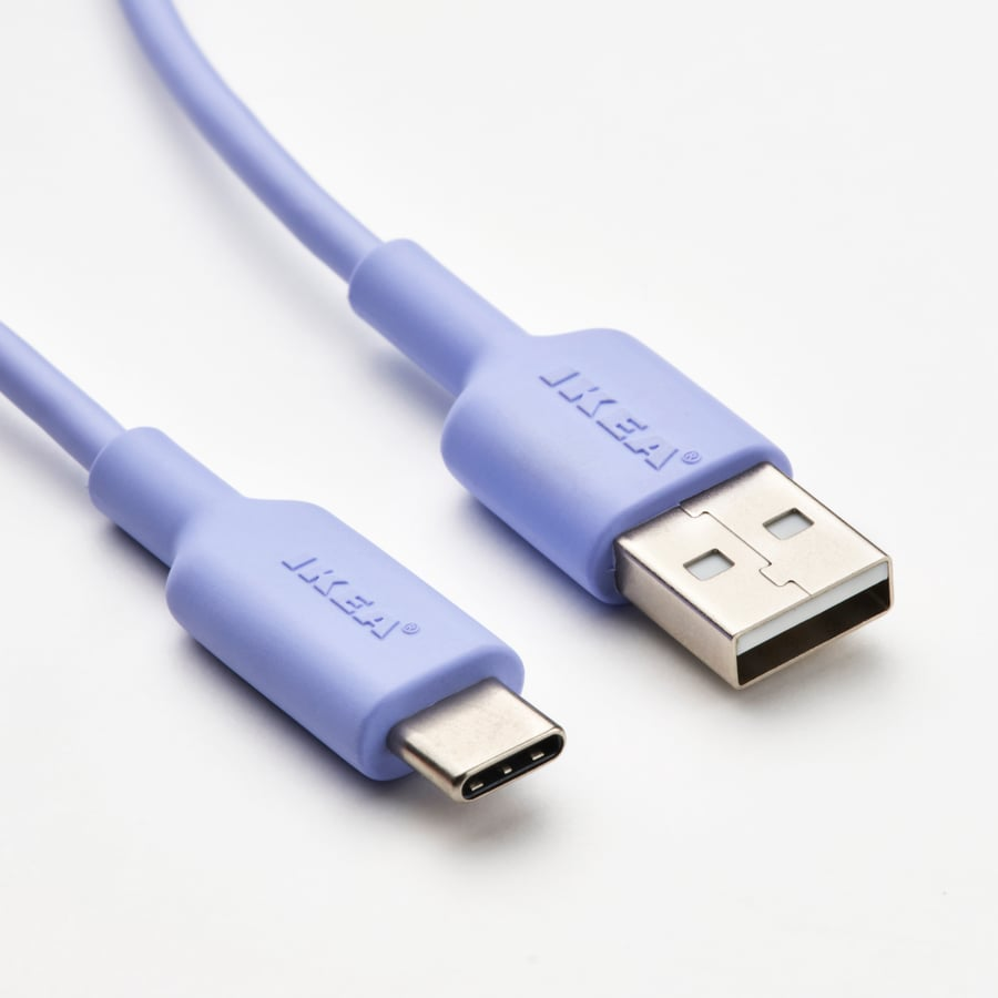 PE976506 کابل USB-A به USB-C ایکیا SITTBRUNN بنفش یک متری مقاوم در برابر خم شدن
