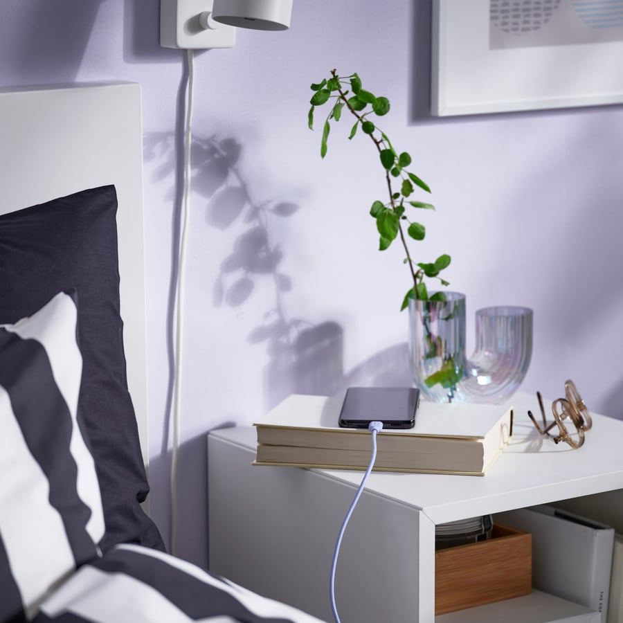 PE990708 کابل USB-A به USB-C ایکیا SITTBRUNN بنفش یک متری مقاوم در برابر خم شدن