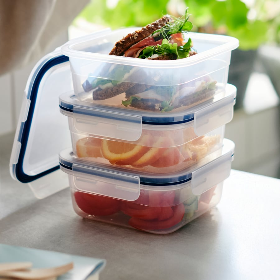 PE1024855 ظرف نگهداری غذا ایکیا IKEA 365+ پلاستیکی مربع 750 میلیلیتر بسته 3 عددی مناسب یخچال، فریزر و مایکروویو