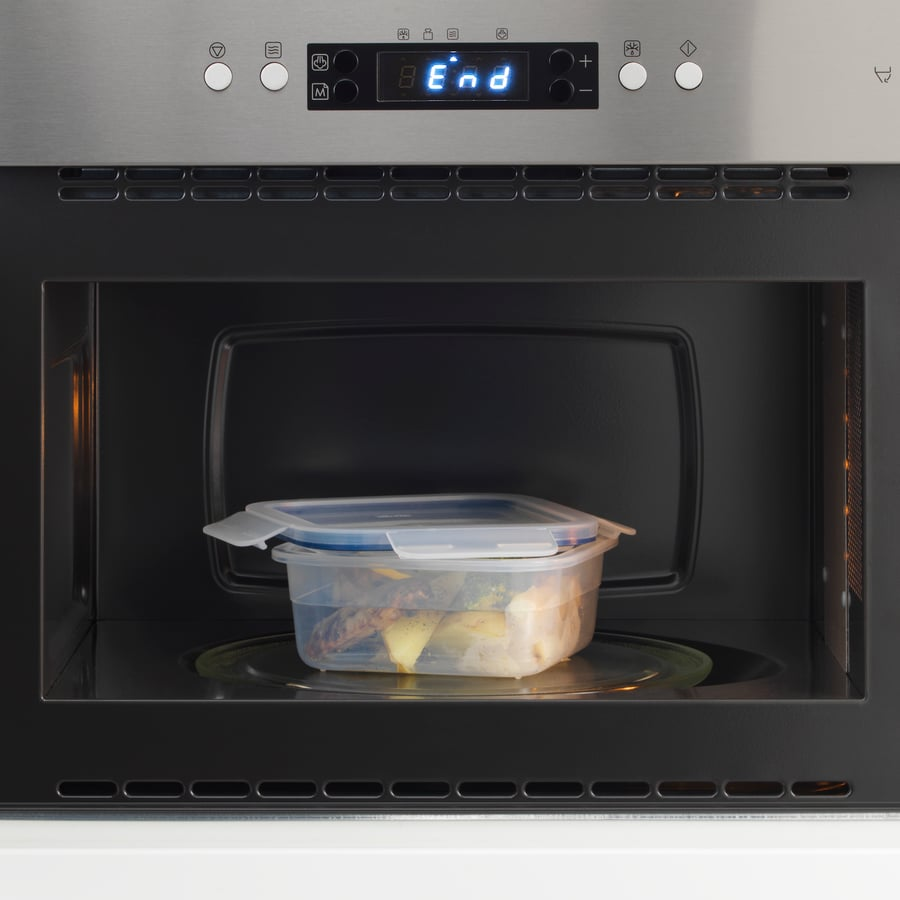 PE695017 ظرف نگهداری غذا ایکیا IKEA 365+ پلاستیکی مربع 750 میلیلیتر بسته 3 عددی مناسب یخچال، فریزر و مایکروویو